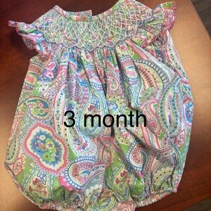 3 month Colorful Paisley Baby Dress Classic whimsy bubble NEW